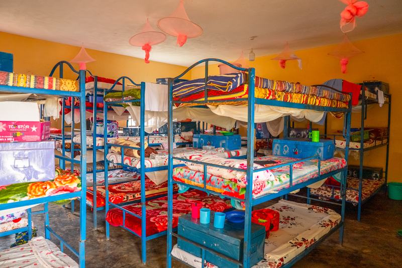 Bunk beds in the school dormitory