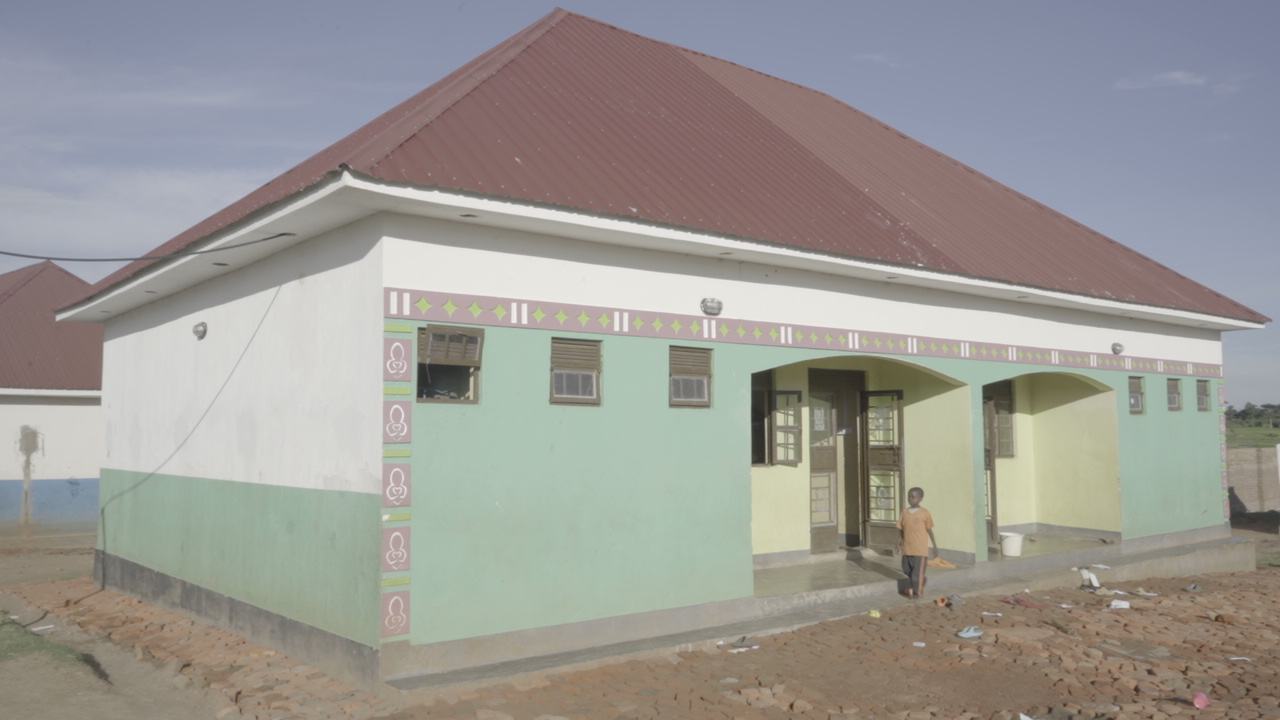A school building on the campus grounds